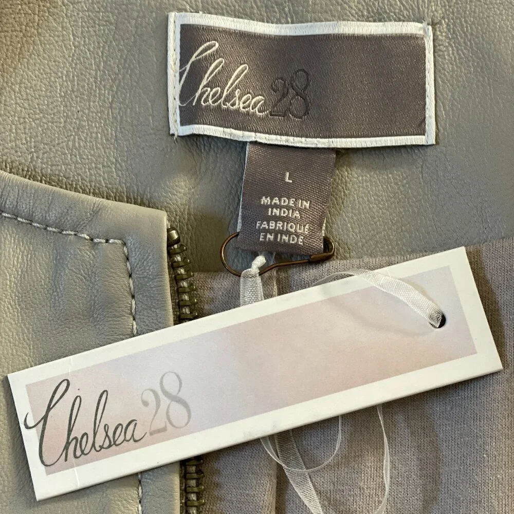 NWT Chelsea28 Women's 100% Leather Cropped Jacket